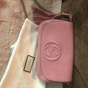 Gucci Pink Leather SOHO Tassel Crossbody